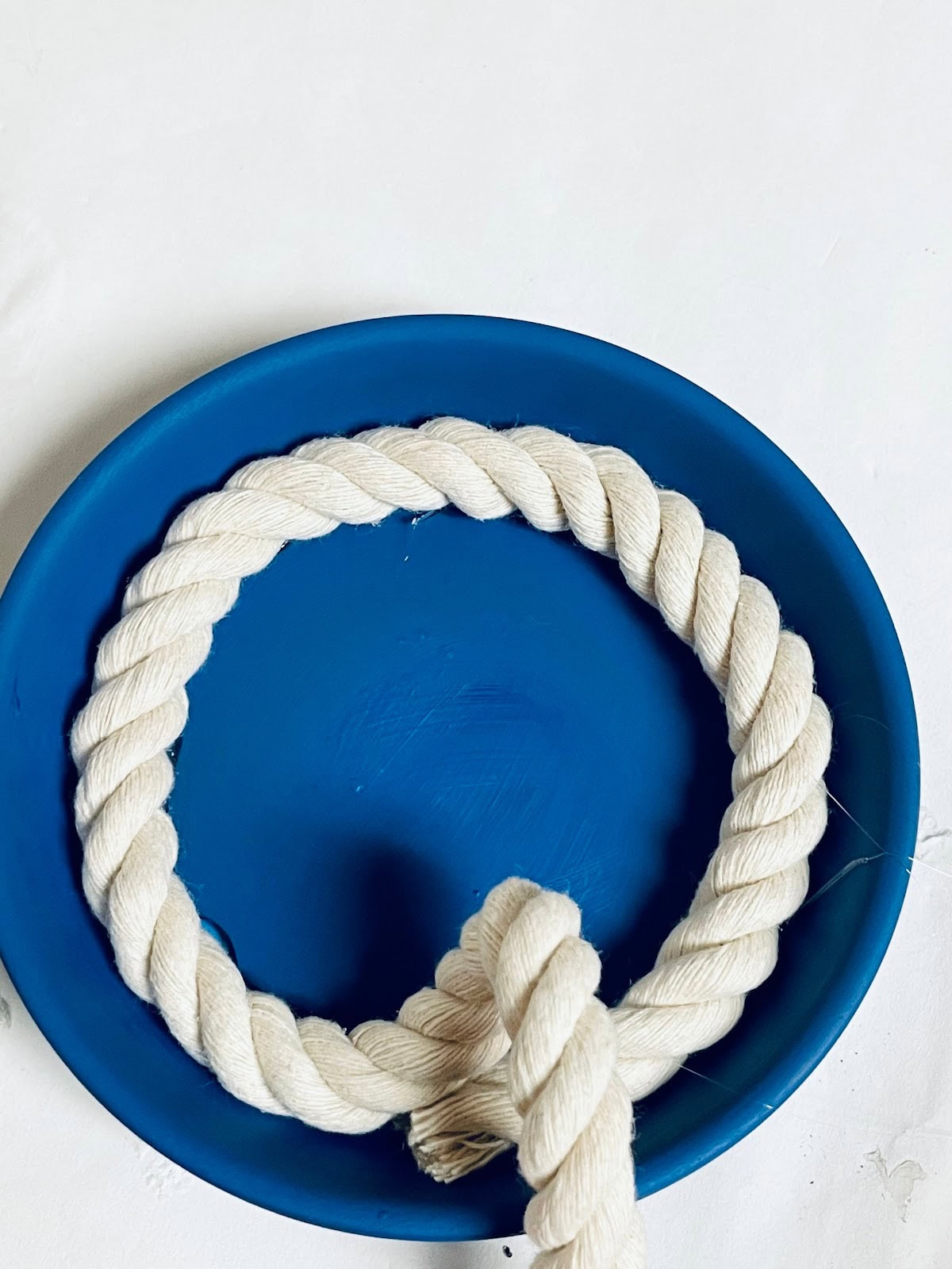 Adding roped to painted coaster base.