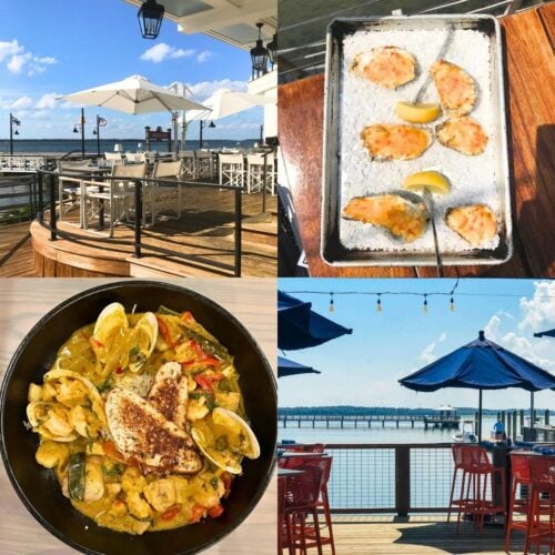 Hilton Head restaurants on the water including Quarterdeck, Old Oyster Factory, Benny's Coastal Kitchen and Hudson's Seafood House on the Docks.